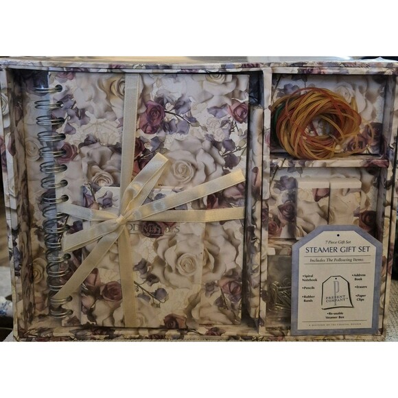 Rose Stationary Steamer Gift Box New Sealed Perfect For Mother's Day Graduation - Picture 2 of 10
